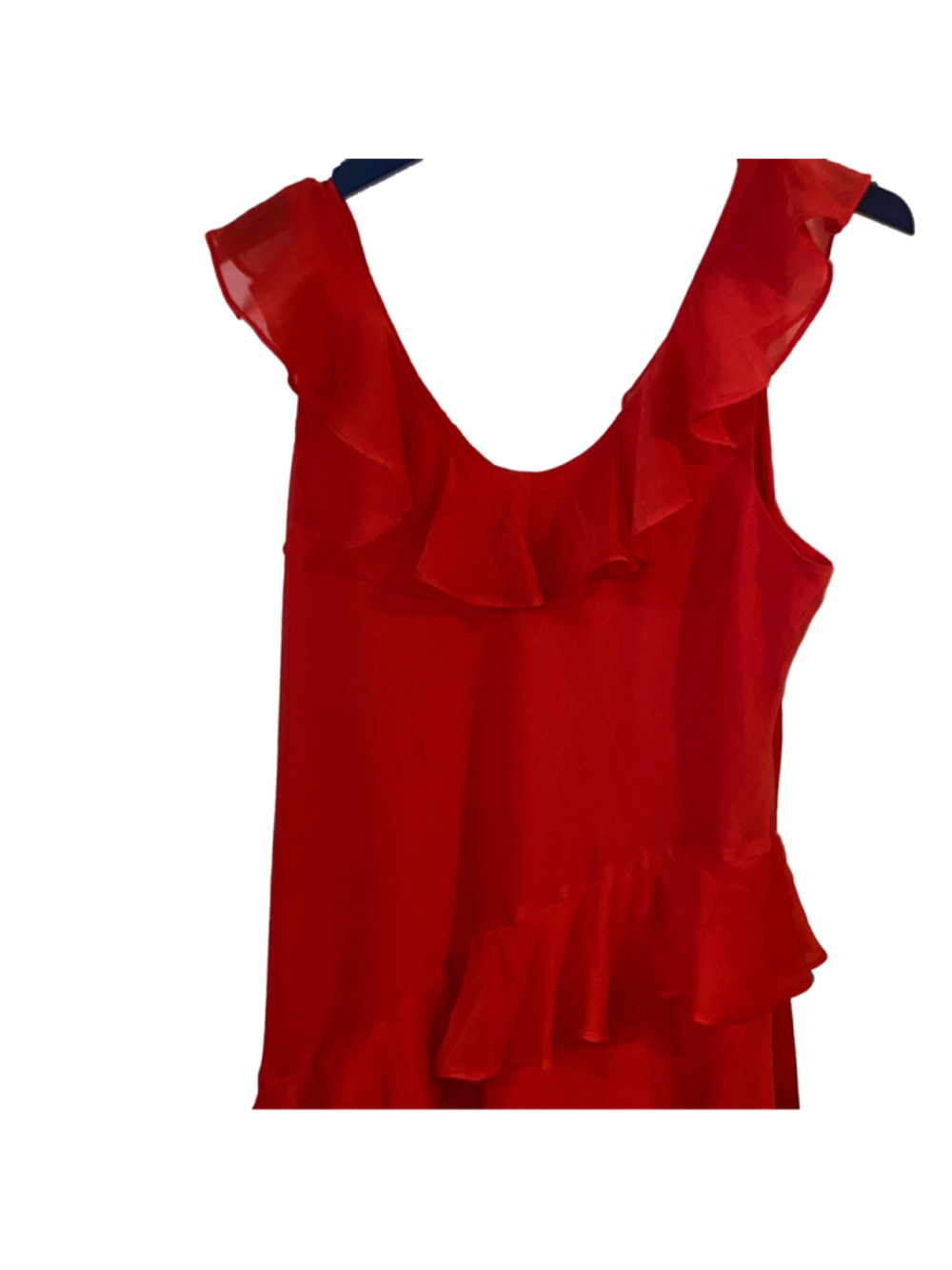 Women's A New Day Red Ruffle Sleeveless Midi Dress Size L - Picture 5 of 7